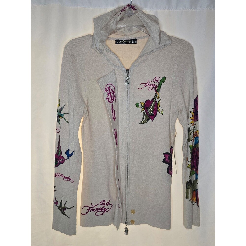 Vintage Ed Hardy Christian Audiger Womens Hoodie